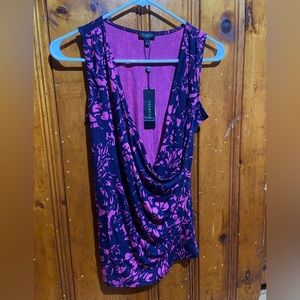 Talbots Womens V Neck Tunic Blouse Size Petite